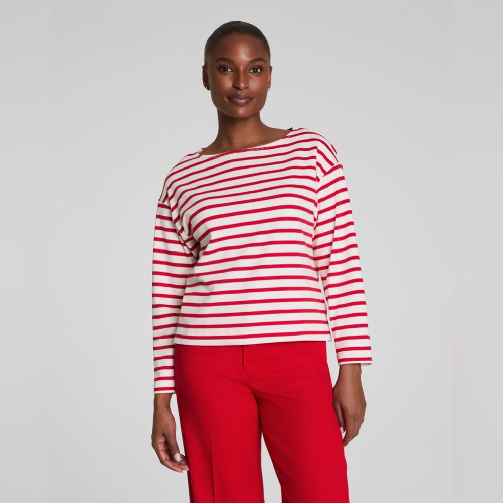 Spanx boat neck stripe top size 2X